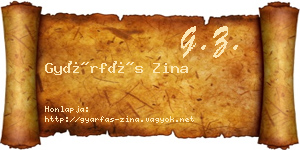 Gyárfás Zina névjegykártya